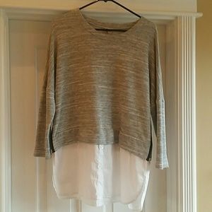 Long layered shirt with zipper embellishments